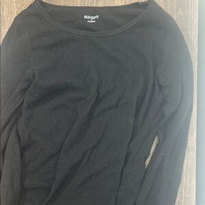 Old Navy Black Fitted Long Sleeve Tee